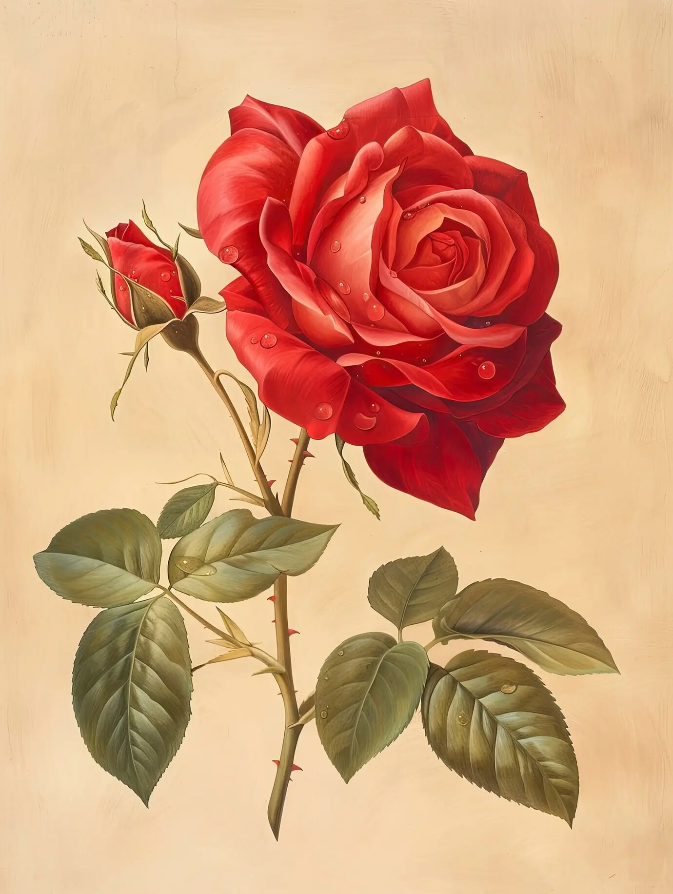 Digitale Kunst einer Vintage-Rose