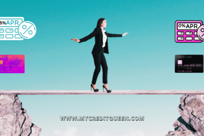 woman in a business suit balancing on a wooden beam