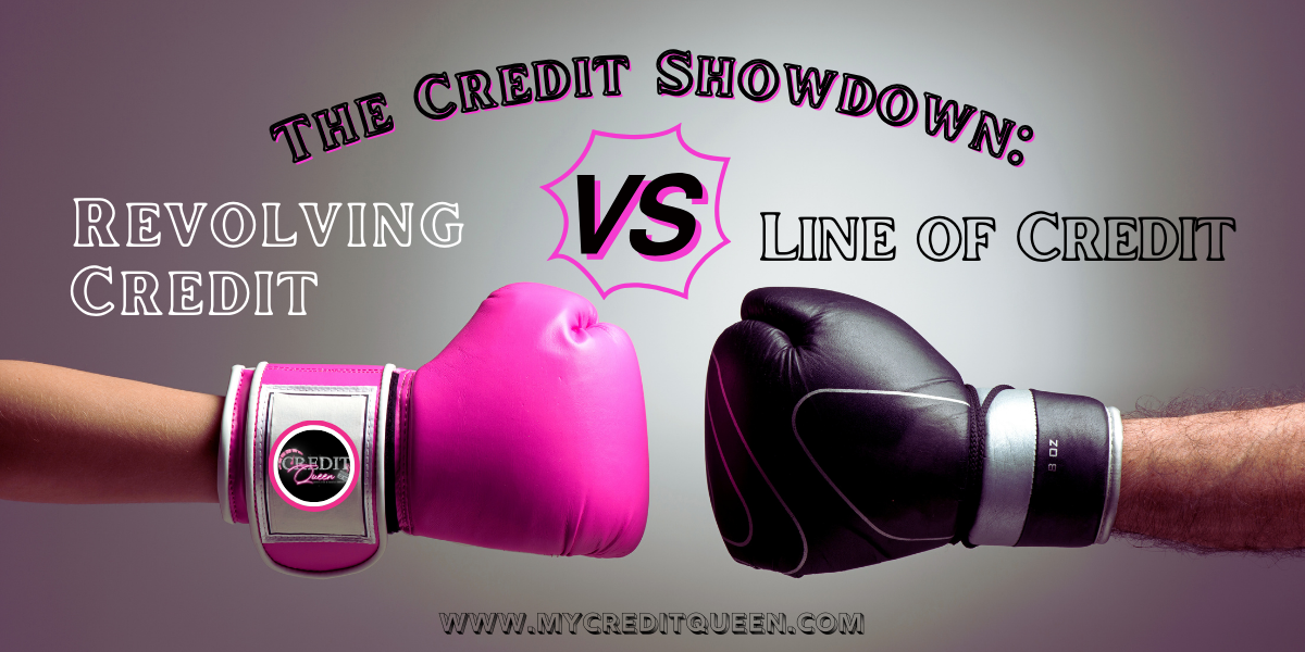 one pink boxing glove hand and one black boxing glove hand:The Credit Showdown: Revolving Credit vs. Line of Credit