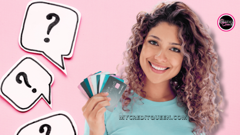 Woman smiling holding a lot of credit cards